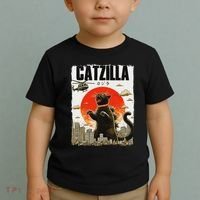 Catzilla Funny Cat Lover Kitten Catzilla Cat Japanese Art Toddler T-Shirt thumb 2