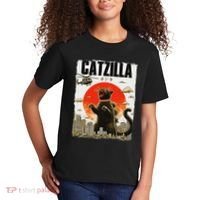 Catzilla Funny Cat Lover Kitten Catzilla Cat Japanese Art Kids T-Shirt thumb 2