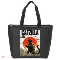 Catzilla Funny Cat Lover Kitten Catzilla Cat Japanese Art Tote Bag thumb 0
