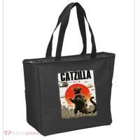 Catzilla Funny Cat Lover Kitten Catzilla Cat Japanese Art Tote Bag thumb 2