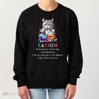 Cation Funny Chemistry Humor Science Teacher Cat Pun Gift Women's Sweatshirt thumb 0