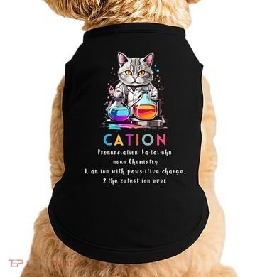 Cation Funny Chemistry Humor Science Teacher Cat Pun Gift Doggie Tank