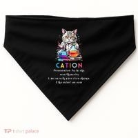 Cation Funny Chemistry Humor Science Teacher Cat Pun Gift USA-Made Doggie Bandana thumb 0
