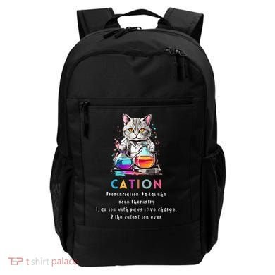 Cation Funny Chemistry Humor Science Teacher Cat Pun Gift Backpack