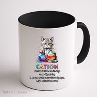 Cation Funny Chemistry Humor Science Teacher Cat Pun Gift Coffee Mug thumb 1