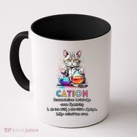 Cation Funny Chemistry Humor Science Teacher Cat Pun Gift Coffee Mug thumb 0