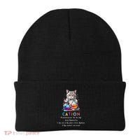 Cation Funny Chemistry Humor Science Teacher Cat Pun Gift Beanie thumb 0