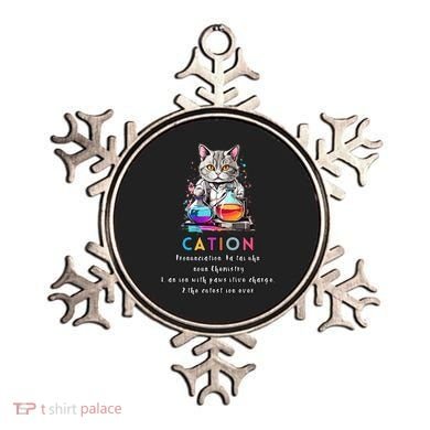 Cation Funny Chemistry Humor Science Teacher Cat Pun Gift Ornament