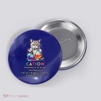 Cation Funny Chemistry Humor Science Teacher Cat Pun Gift Button thumb 0