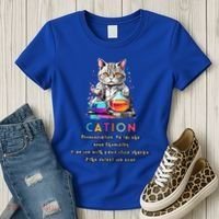 Cation Funny Chemistry Humor Science Teacher Cat Pun Gift Women's T-Shirt thumb 3