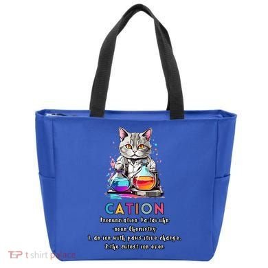 Cation Funny Chemistry Humor Science Teacher Cat Pun Gift Tote Bag