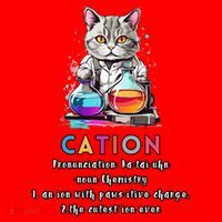 Cation Funny Chemistry Humor Science Teacher Cat Pun Gift Santa Hat thumb 1