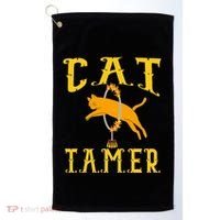 Circus Funny Cat Tamer Cat Tamer Costume Golf Towel thumb 0