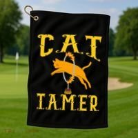 Circus Funny Cat Tamer Cat Tamer Costume Golf Towel thumb 1