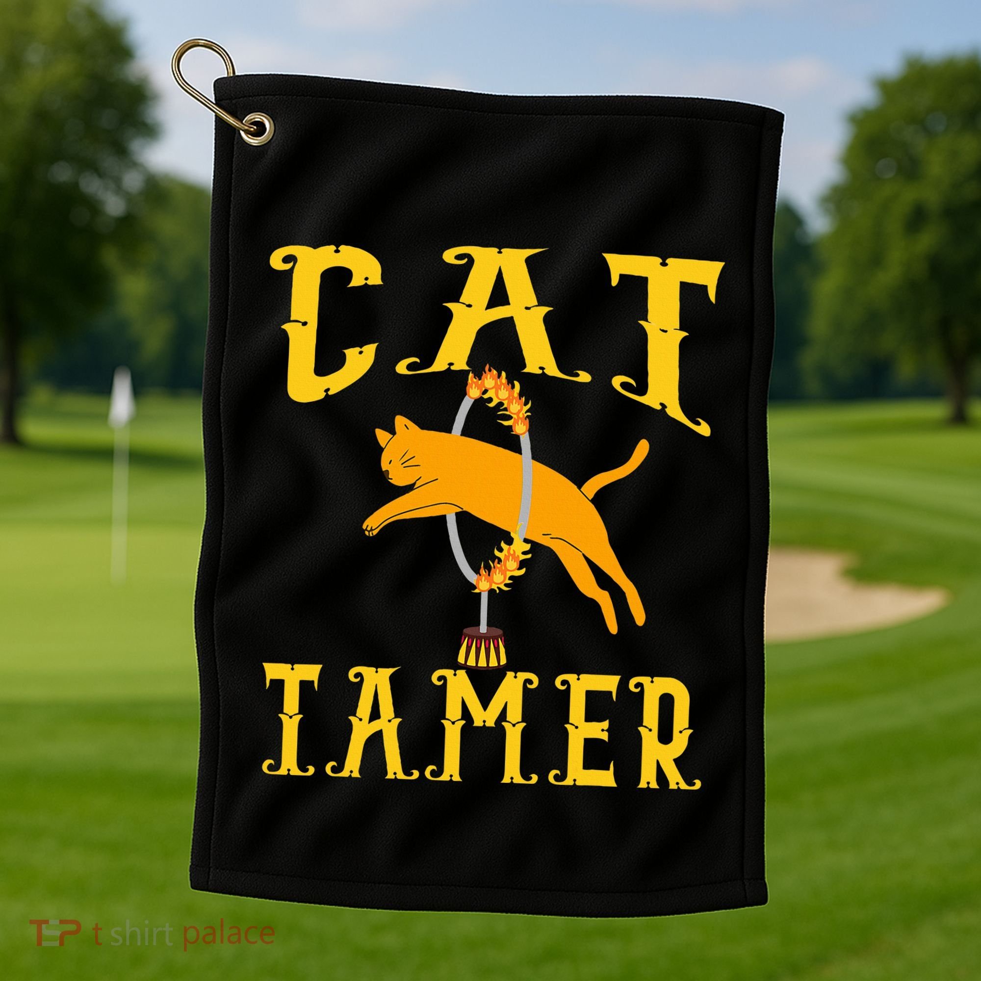 Circus Funny Cat Tamer Cat Tamer Costume Golf Towel