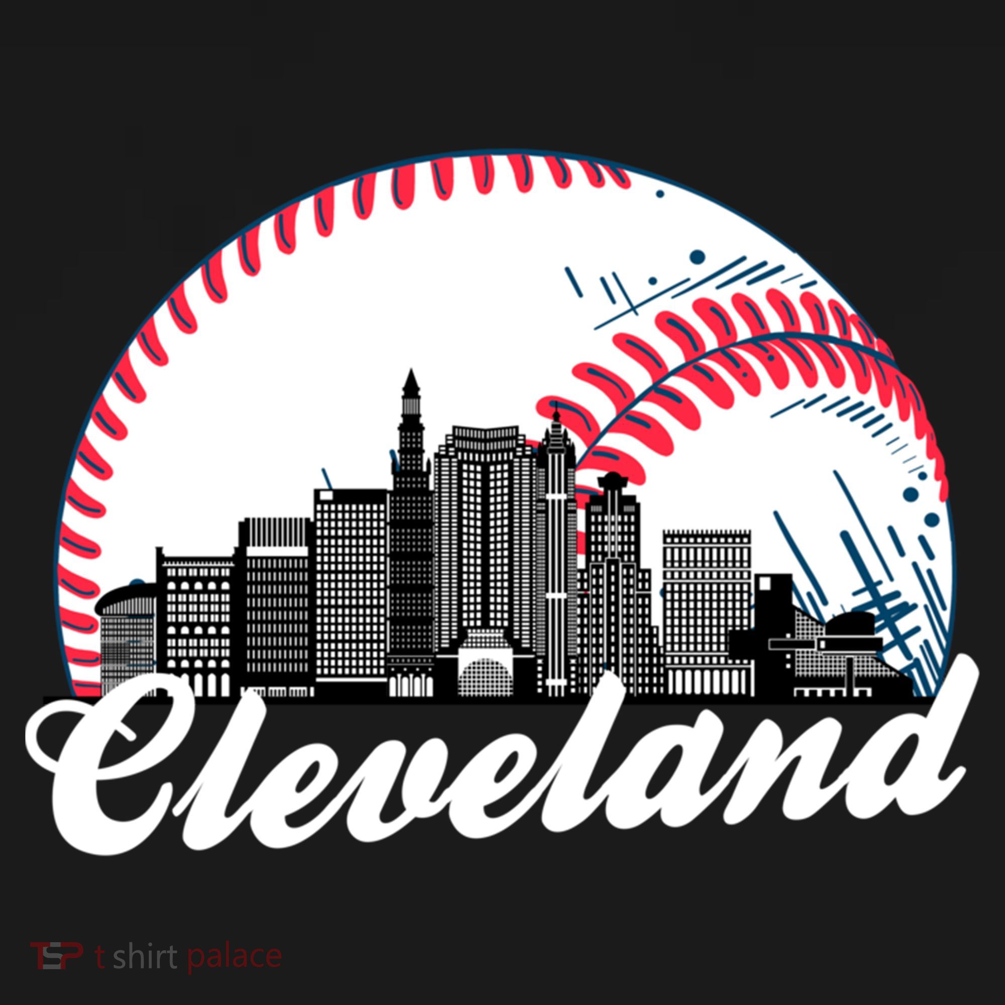 Cute Funny Cleveland Baseball Skyline Retro Doggie Tank