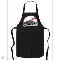 Cute Funny Cleveland Baseball Skyline Retro Apron thumb 0