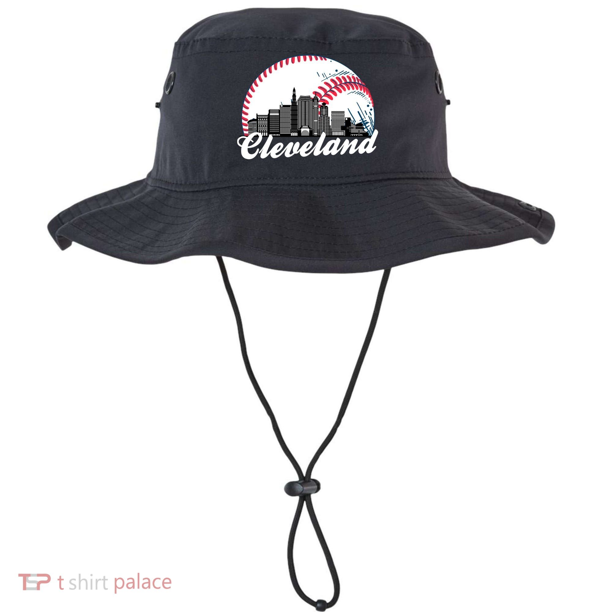 Cute Funny Cleveland Baseball Skyline Retro Bucket Hat