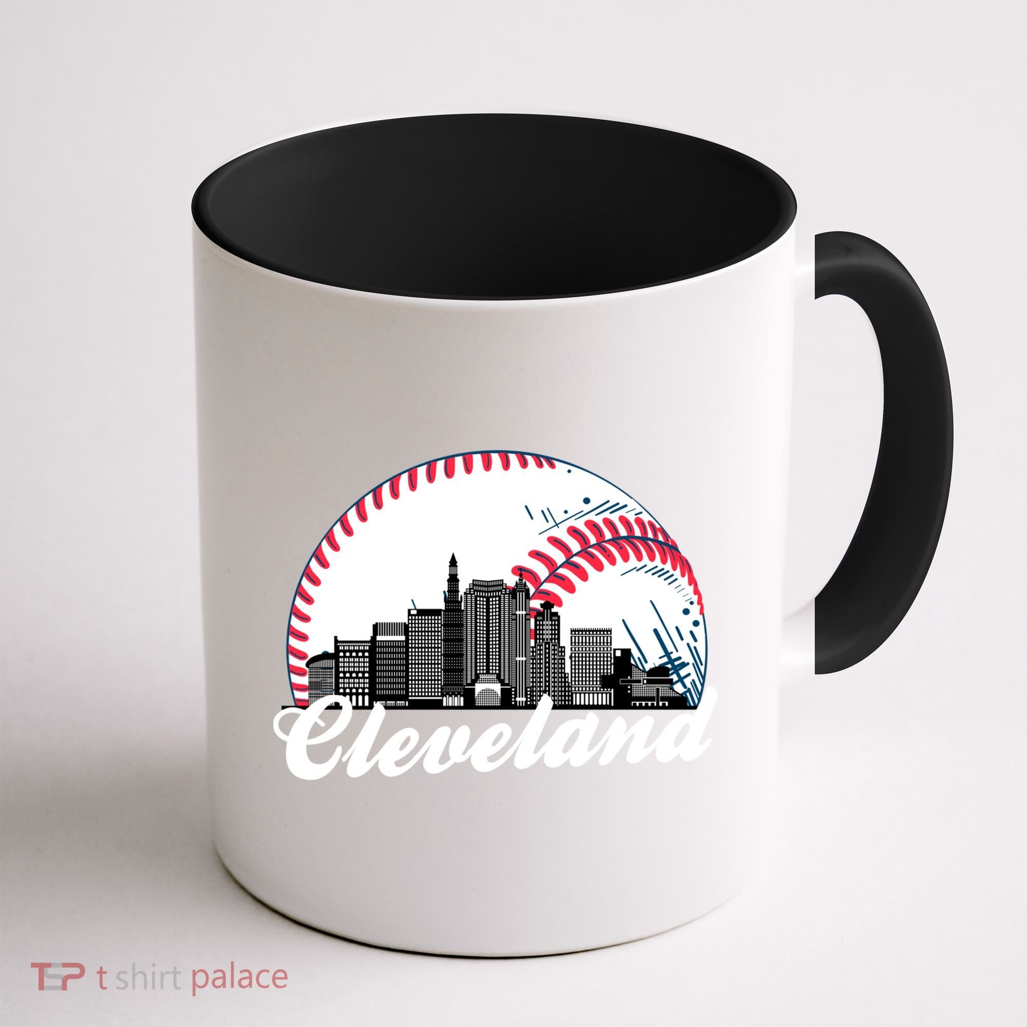 Cute Funny Cleveland Baseball Skyline Retro Coffee Mug