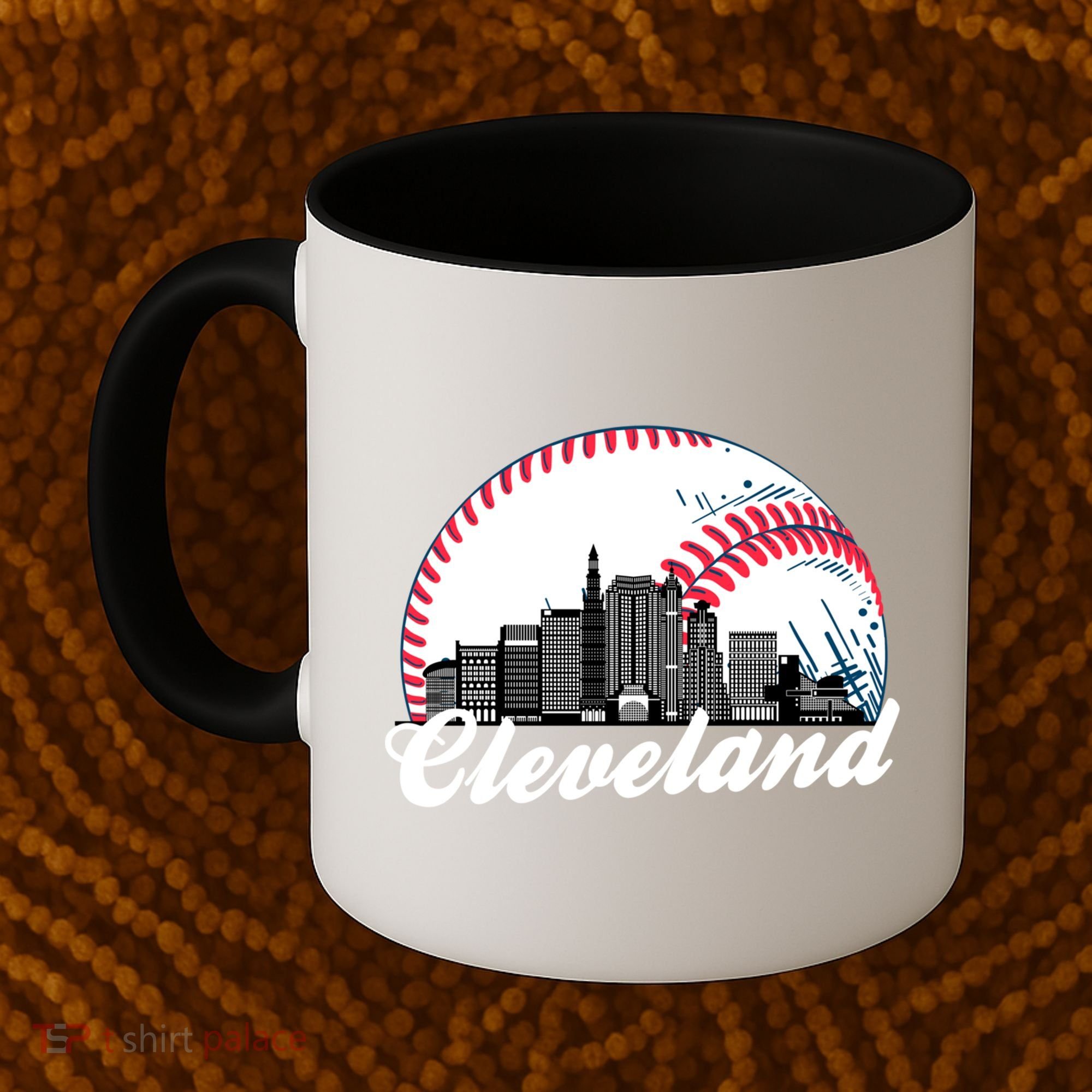 Cute Funny Cleveland Baseball Skyline Retro Coffee Mug