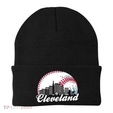 Cute Funny Cleveland Baseball Skyline Retro Beanie