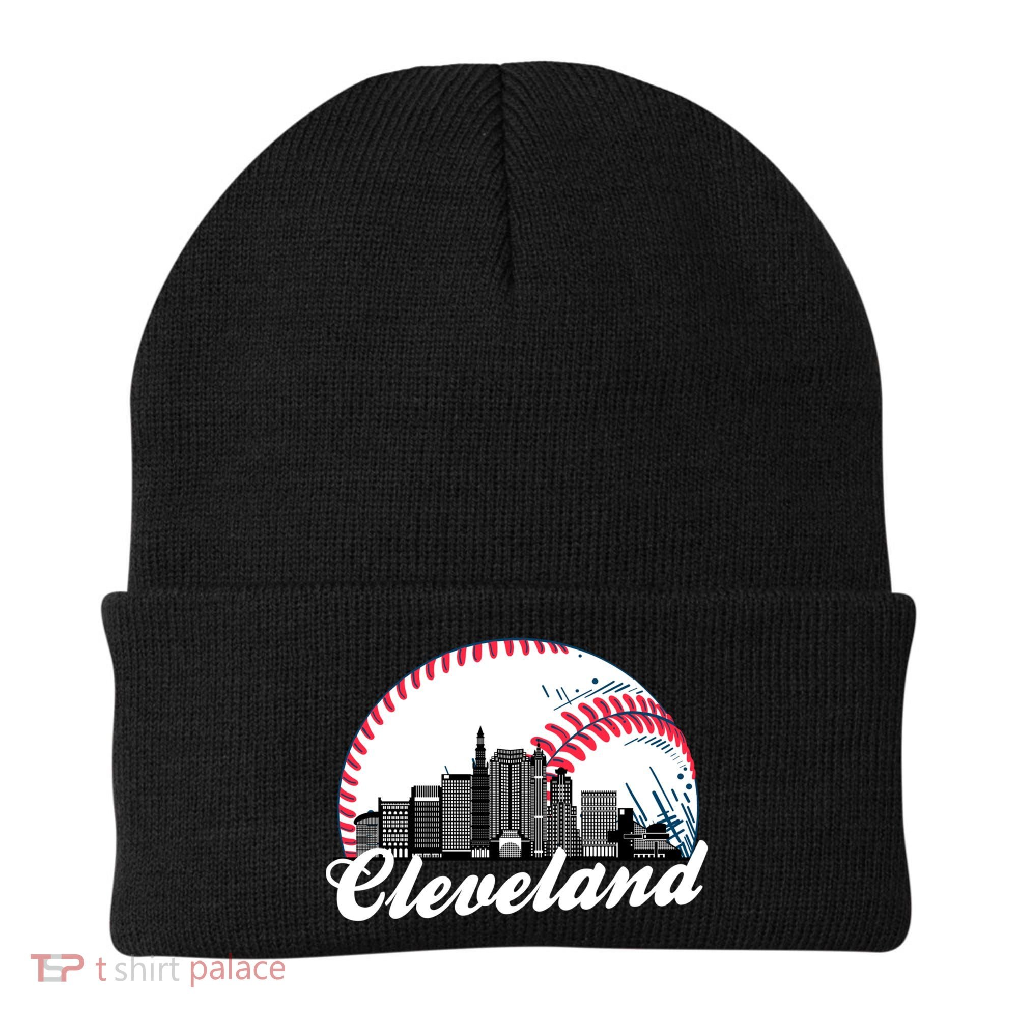 Cute Funny Cleveland Baseball Skyline Retro Beanie