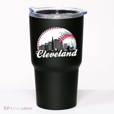 Cute Funny Cleveland Baseball Skyline Retro Tumbler
