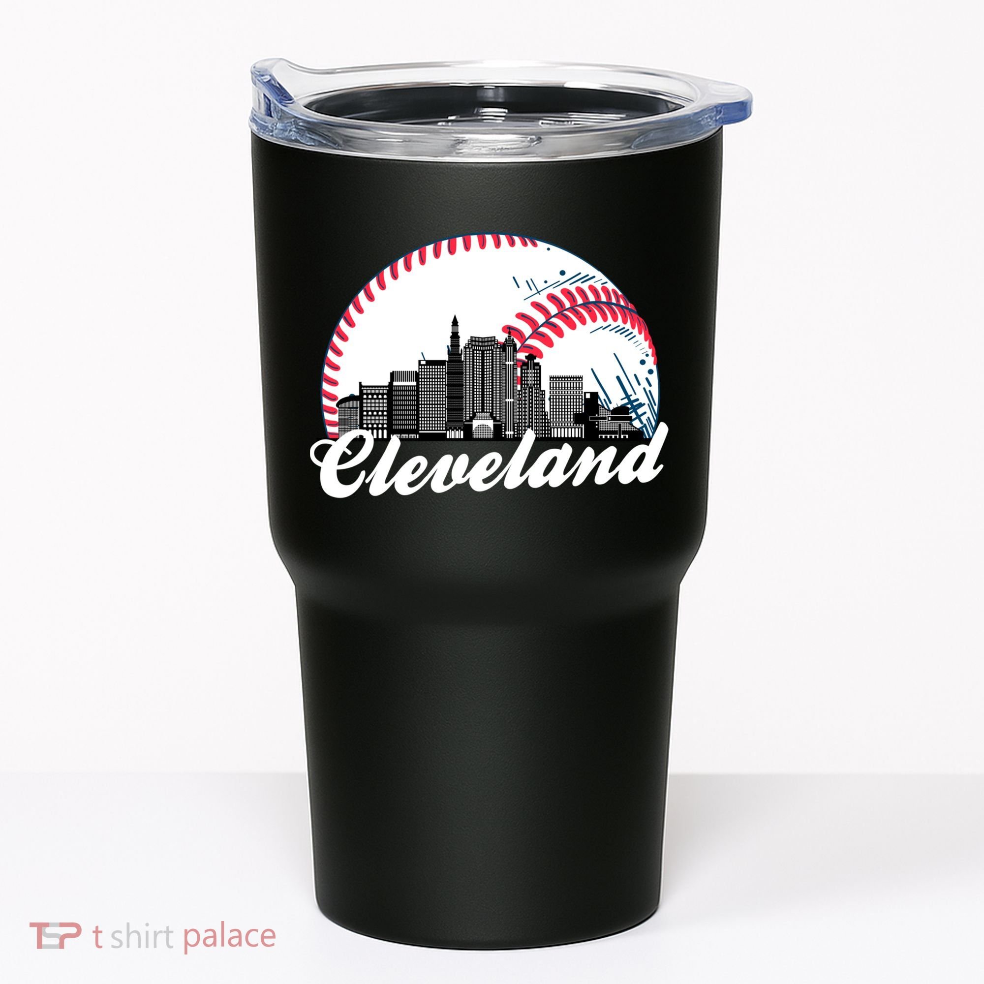Cute Funny Cleveland Baseball Skyline Retro Tumbler