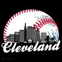 Cute Funny Cleveland Baseball Skyline Retro Ornament thumb 1