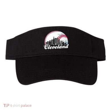 Cute Funny Cleveland Baseball Skyline Retro Visor