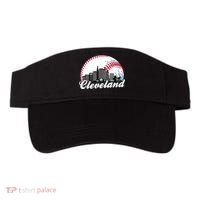 Cute Funny Cleveland Baseball Skyline Retro Visor thumb 0