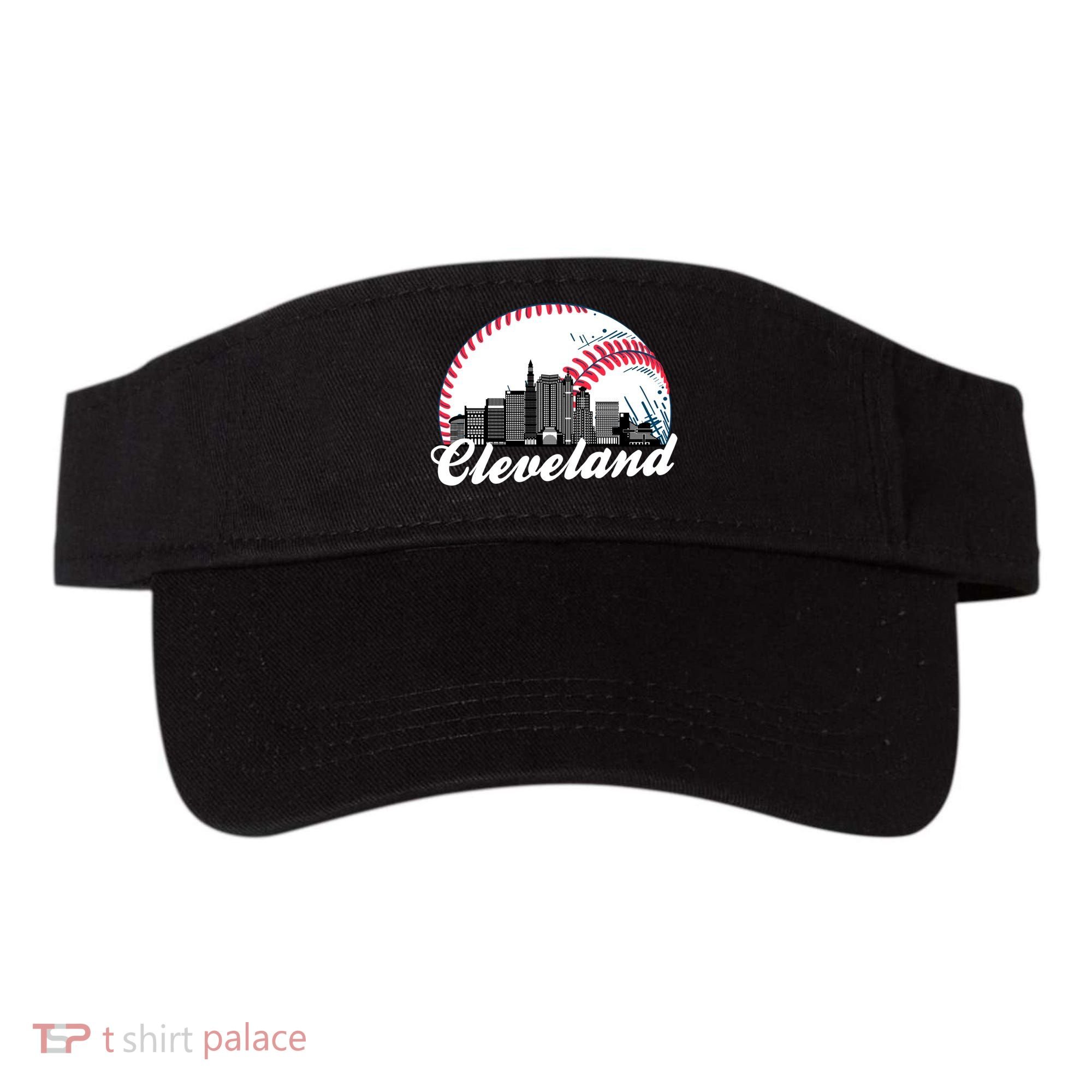 Cute Funny Cleveland Baseball Skyline Retro Visor