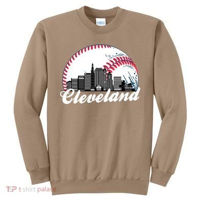 Cute Funny Cleveland Baseball Skyline Retro Sweatshirt