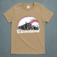 Cute Funny Cleveland Baseball Skyline Retro T-Shirt thumb 5
