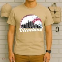 Cute Funny Cleveland Baseball Skyline Retro T-Shirt thumb 6