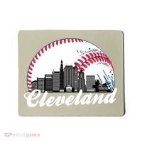 Cute Funny Cleveland Baseball Skyline Retro Mousepad thumb 0