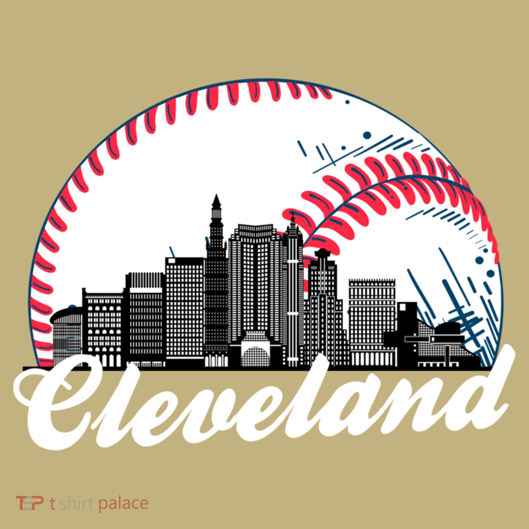 Cute Funny Cleveland Baseball Skyline Retro Mousepad