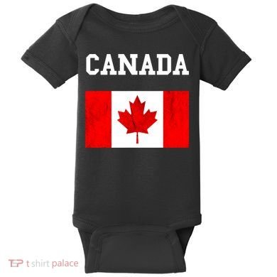 Canada Flag Canadian Flag Canadian Roots Maple Leaf Baby Bodysuit