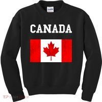Canada Flag Canadian Flag Canadian Roots Maple Leaf Kids Sweatshirt thumb 0