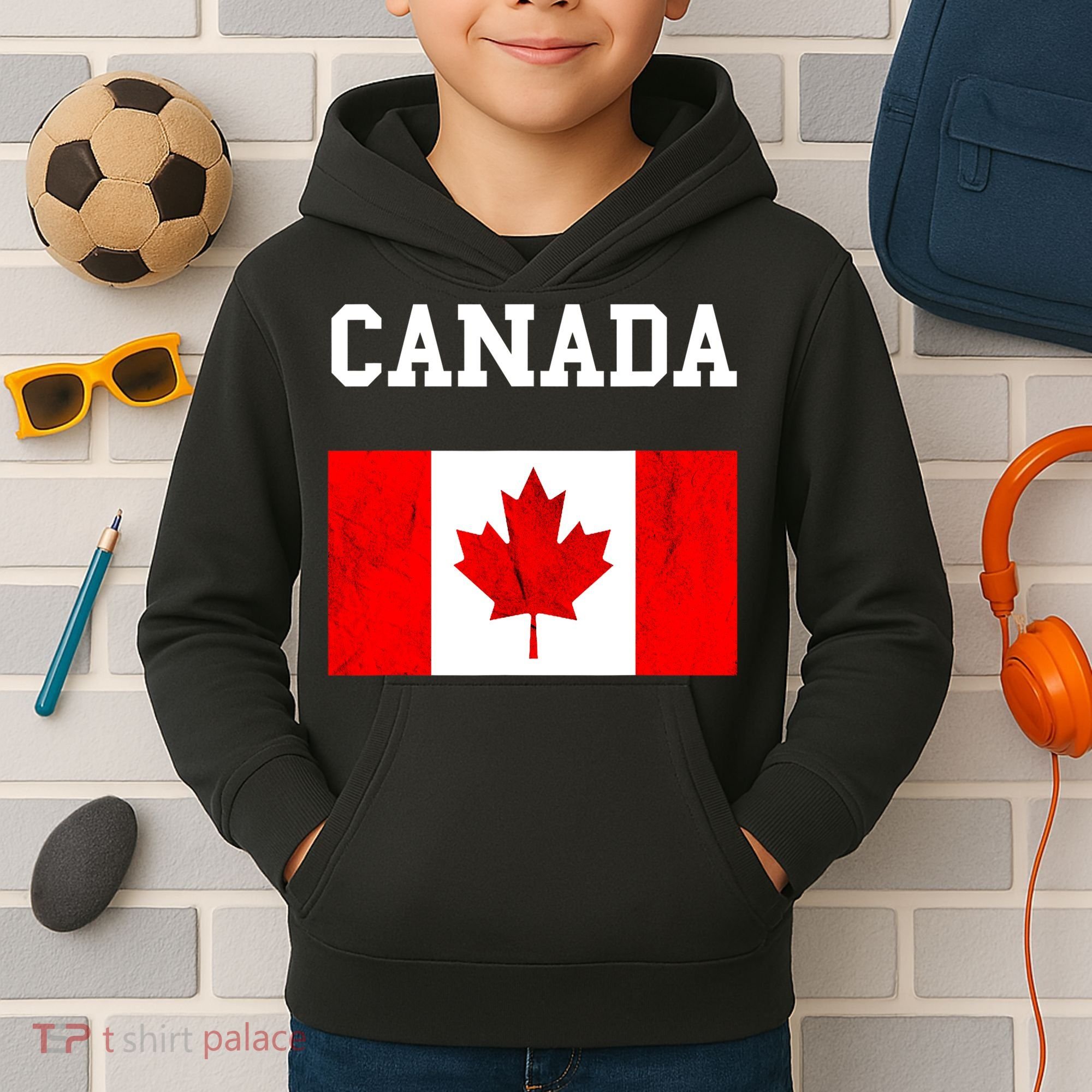 Canada Flag Canadian Flag Canadian Roots Maple Leaf Kids Hoodie