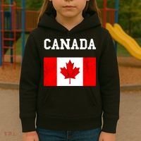 Canada Flag Canadian Flag Canadian Roots Maple Leaf Kids Hoodie thumb 3