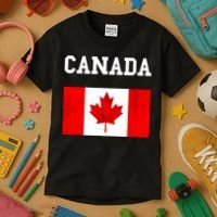 Canada Flag Canadian Flag Canadian Roots Maple Leaf Kids T-Shirt thumb 3