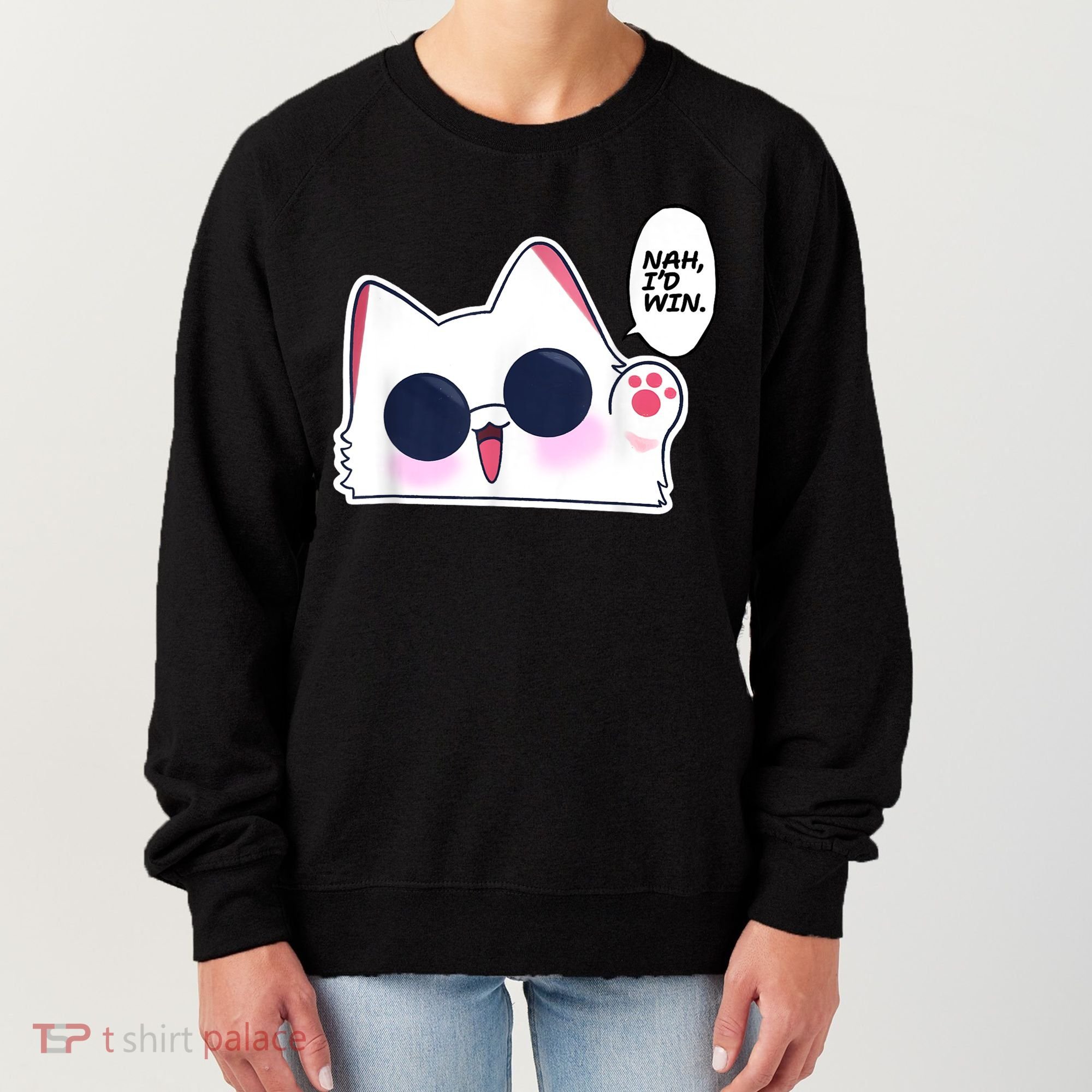 Cute Funny Cat Anime Meme Nah Id Win Gojo Cat Women's Sweatshirt