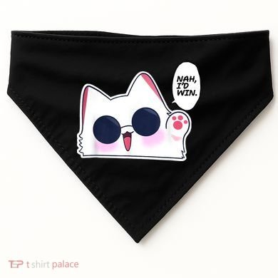 Cute Funny Cat Anime Meme Nah Id Win Gojo Cat USA-Made Doggie Bandana