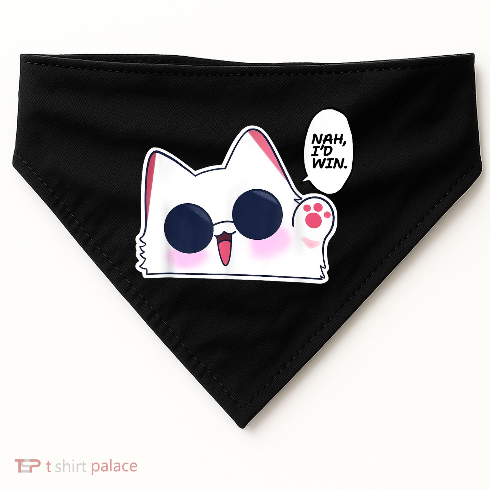 Cute Funny Cat Anime Meme Nah Id Win Gojo Cat USA-Made Doggie Bandana
