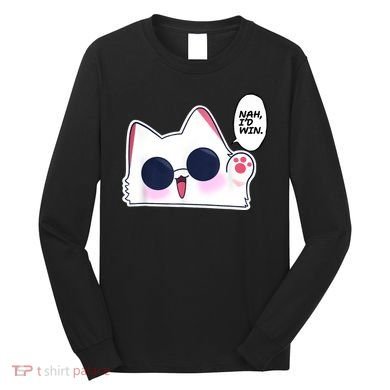Cute Funny Cat Anime Meme Nah Id Win Gojo Cat Long Sleeve Shirt