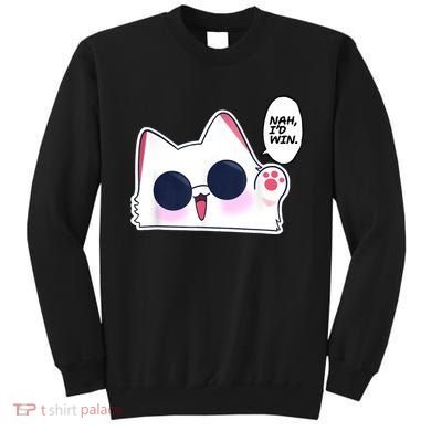 Cute Funny Cat Anime Meme Nah Id Win Gojo Cat Sweatshirt