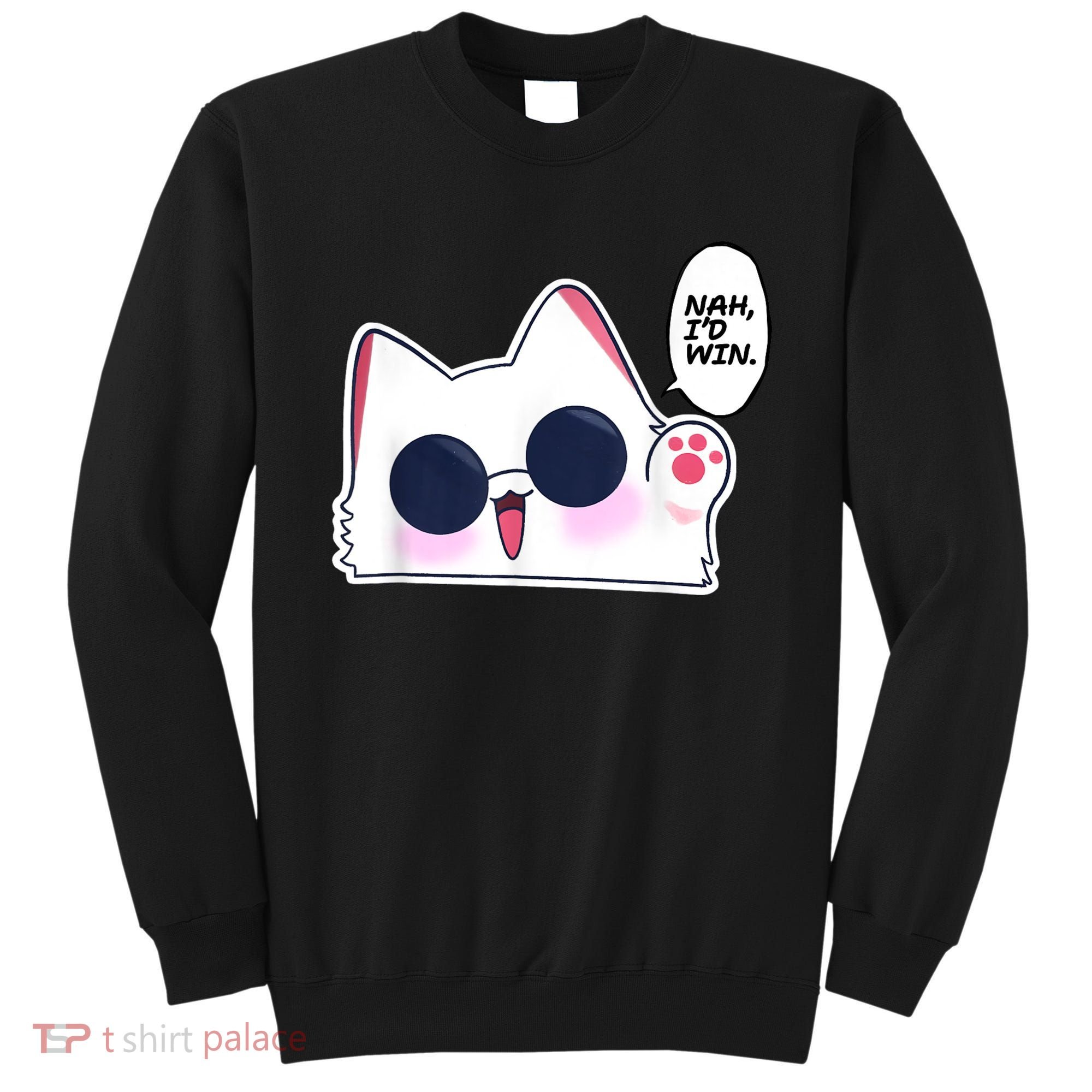 Cute Funny Cat Anime Meme Nah Id Win Gojo Cat Sweatshirt