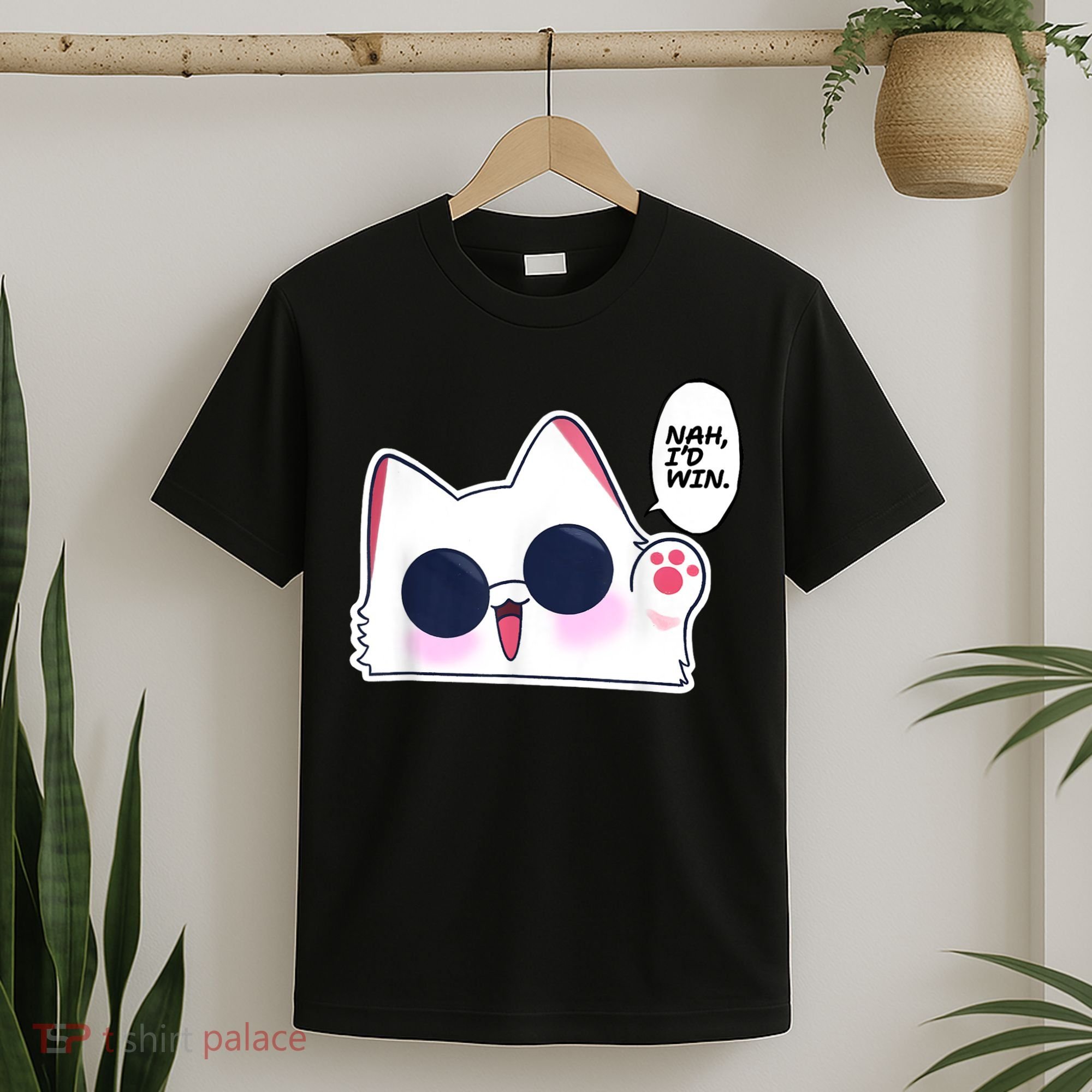 Cute Funny Cat Anime Meme Nah Id Win Gojo Cat T-Shirt