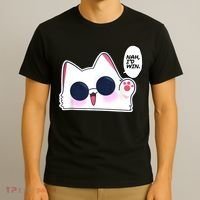 Cute Funny Cat Anime Meme Nah Id Win Gojo Cat T-Shirt thumb 3